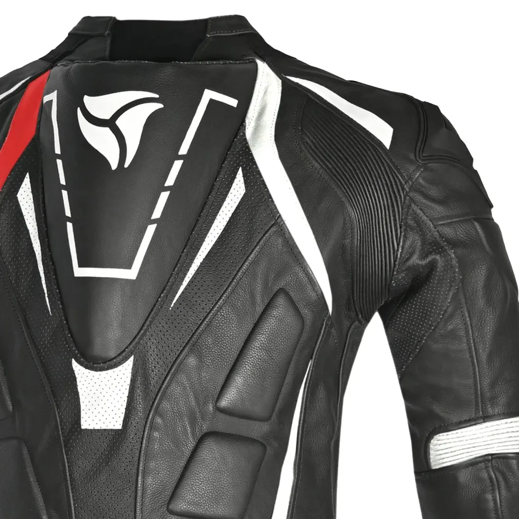 R-Tech Defender GP Full-Leather Racing Motorcycle Suit Black/White/Red