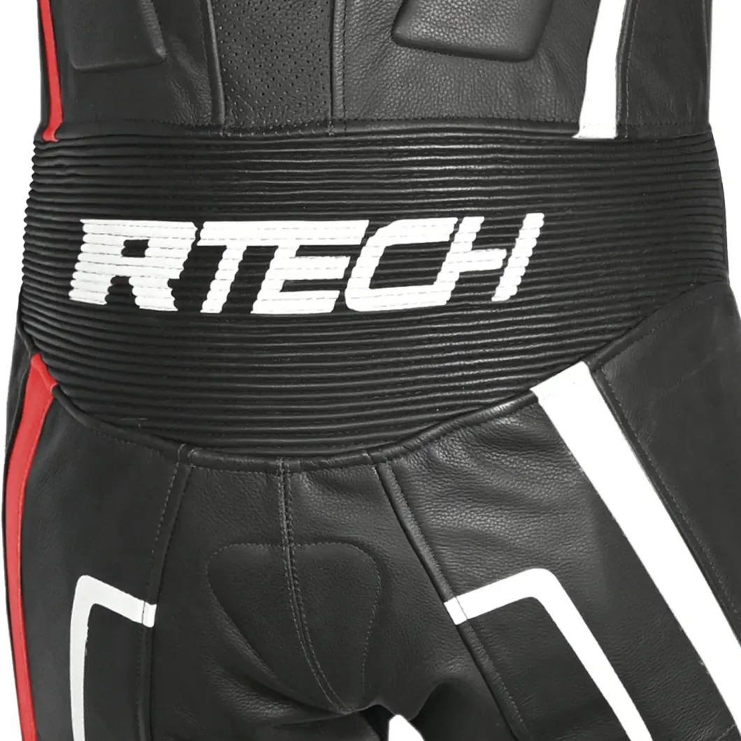 R-Tech Defender GP Full-Leather Racing Motorcycle Suit Black/White/Red