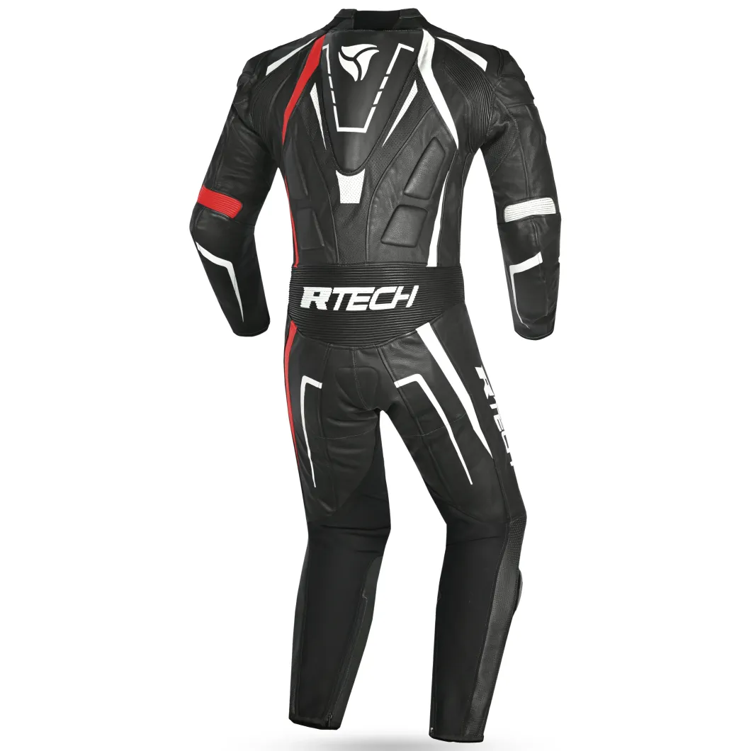 R-Tech Defender GP Full-Leather Racing Motorcycle Suit Black/White/Red