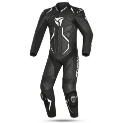 R-Tech Defender GP Full-Leather Racing Motorcycle Suit Black/White