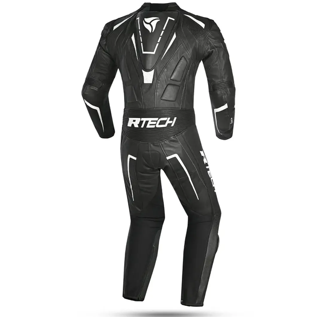 R-Tech Defender GP Full-Leather Racing Motorcycle Suit Black/White