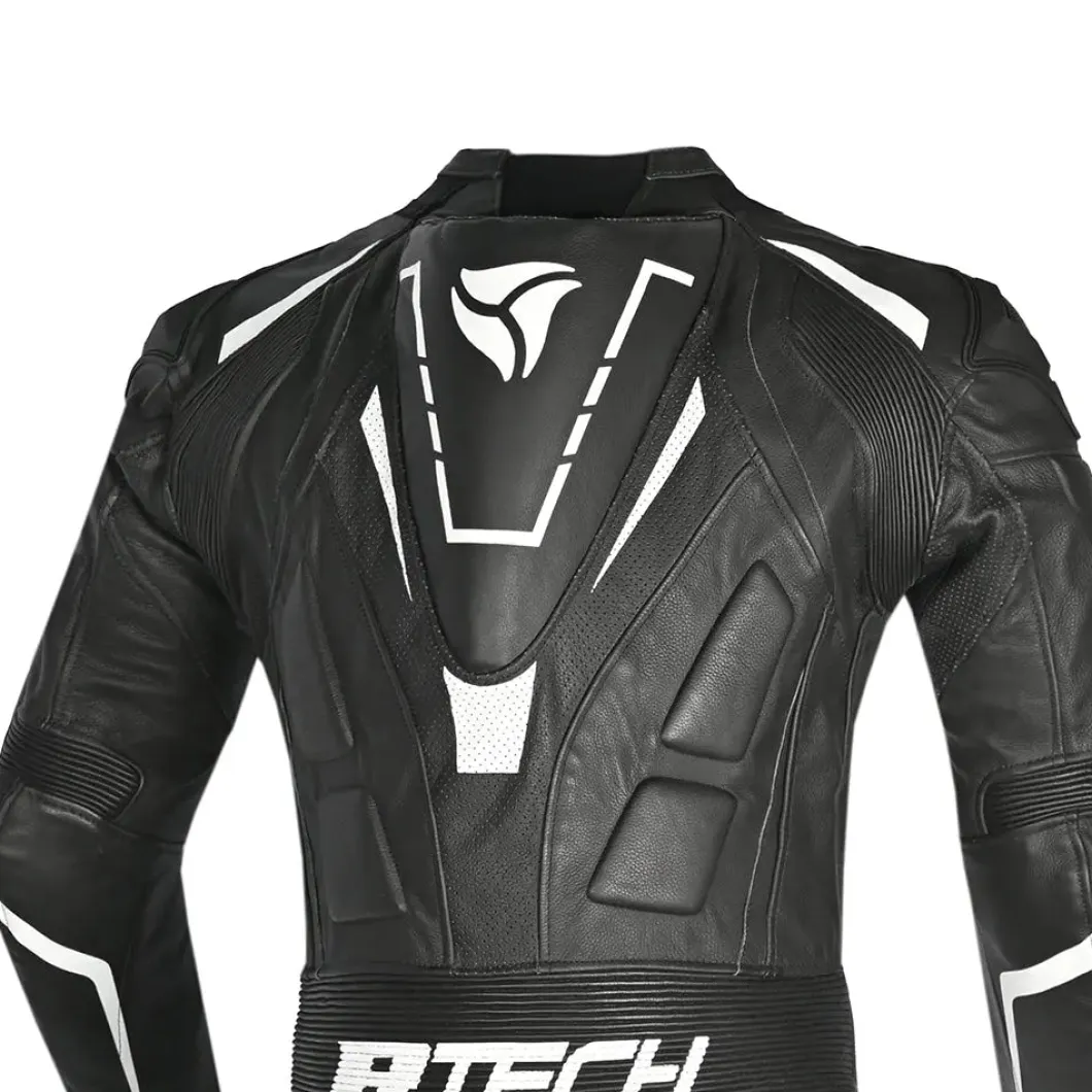 R-Tech Defender GP Full-Leather Racing Motorcycle Suit Black/White