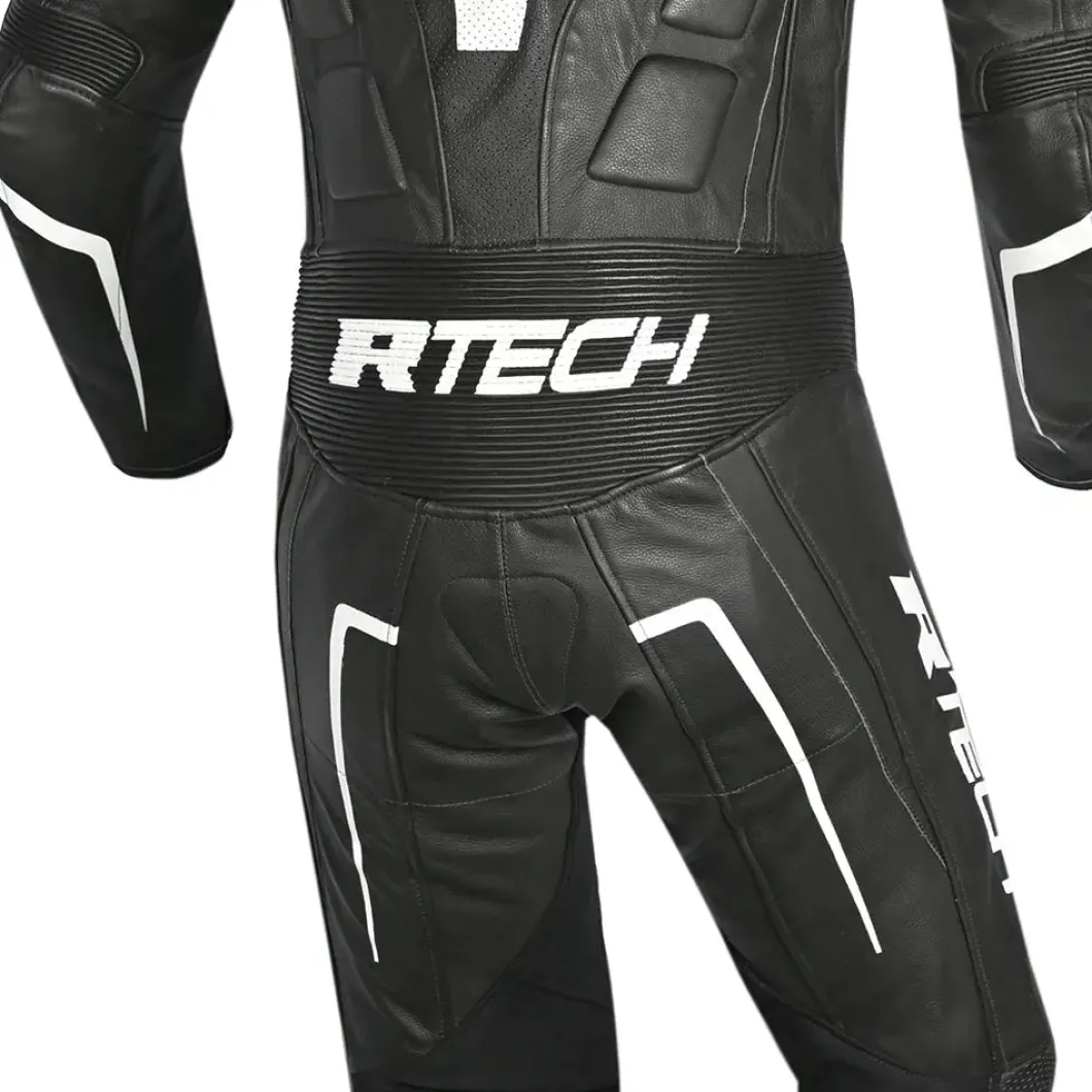 R-Tech Defender GP Full-Leather Racing Motorcycle Suit Black/White