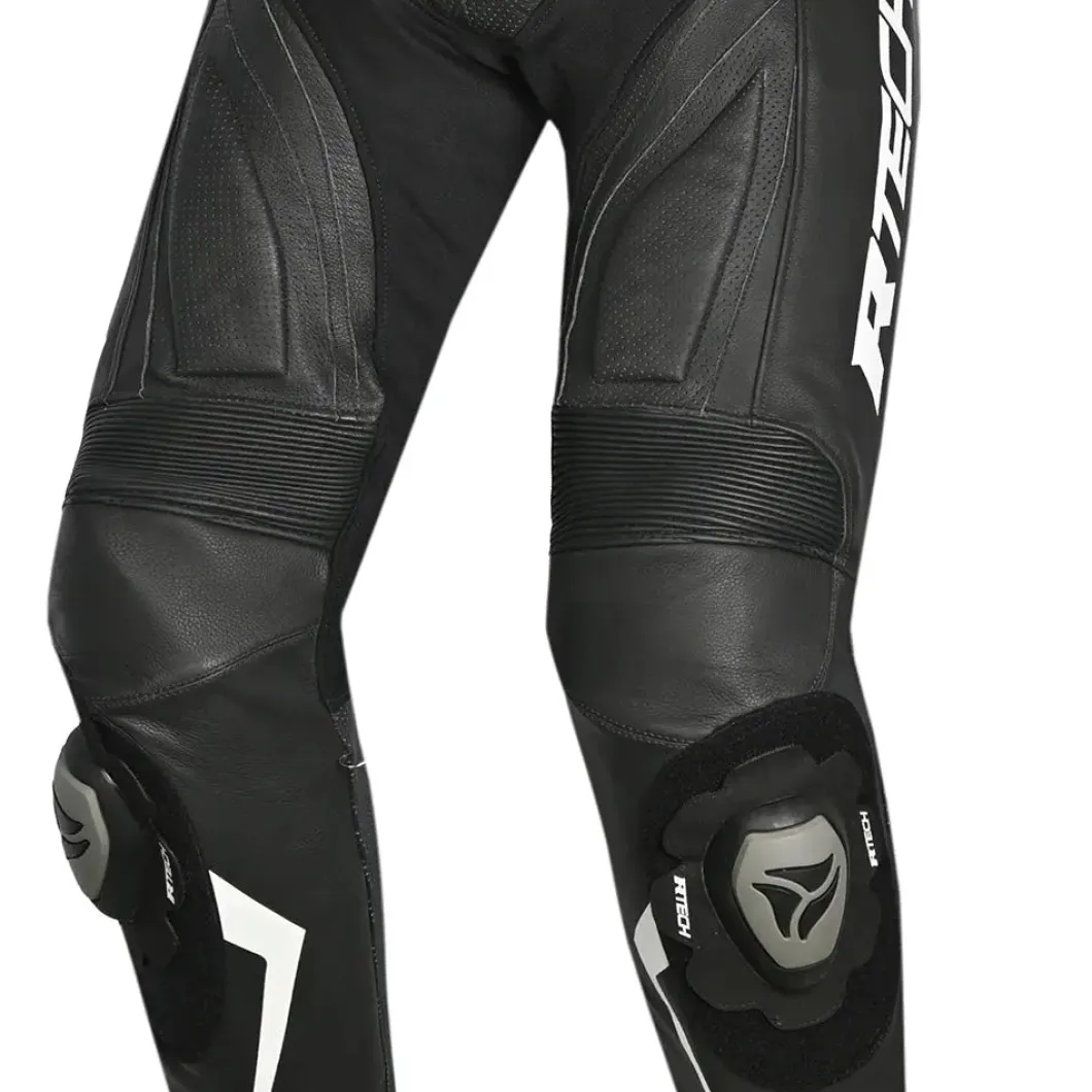 R-Tech Defender GP Full-Leather Racing Motorcycle Suit Black/White