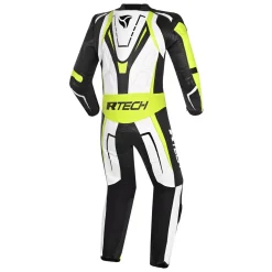 R-TECH DEFENDER GP 1 PC TUTA DI MOTO UOMO BIANCO NERO GIALLO FLUO