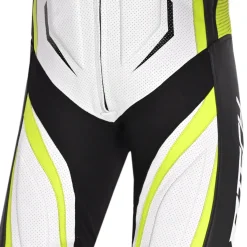 R-TECH DEFENDER GP 1 PC TUTA DI MOTO UOMO BIANCO NERO GIALLO FLUO