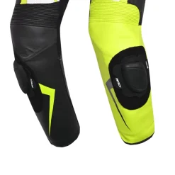 R-TECH DEFENDER GP 1 PC TUTA DI MOTO UOMO BIANCO NERO GIALLO FLUO