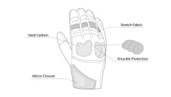 R-Tech Falcon Motorcycle Gloves Black Red
