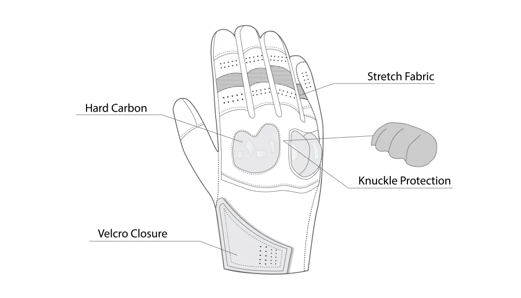 R-Tech Falcon Motorcycle Gloves Black