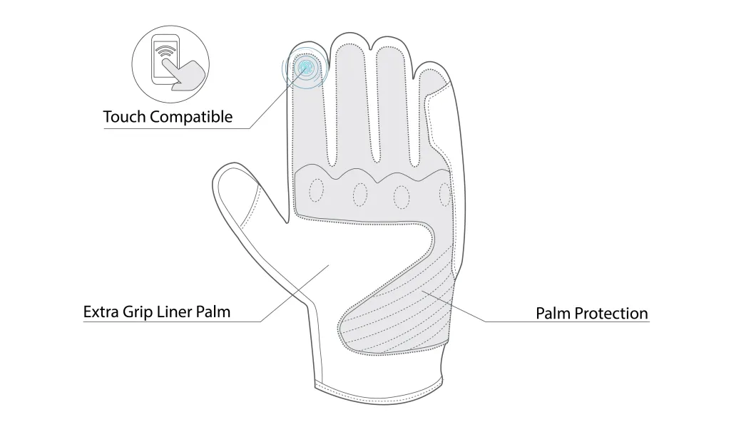 R-Tech Falcon Motorcycle Gloves Black