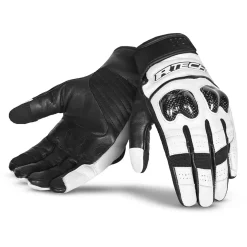 R-Tech Falcon Motorcycle Gloves Black White