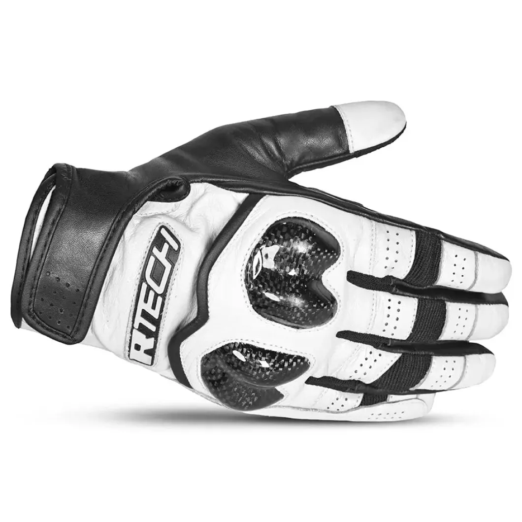 R-Tech Falcon Motorcycle Gloves Black White