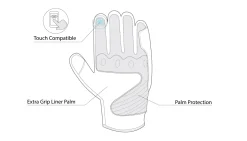 R-Tech Falcon Motorcycle Gloves Black White