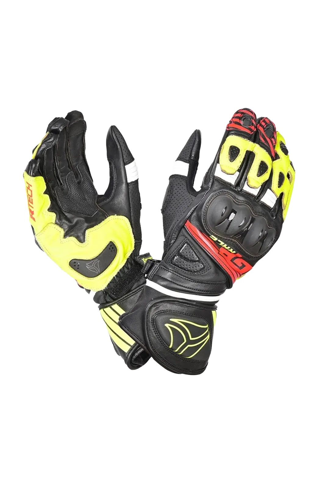 R-tech GP Racing Men's Racing Gloves BLACK/YELLOW