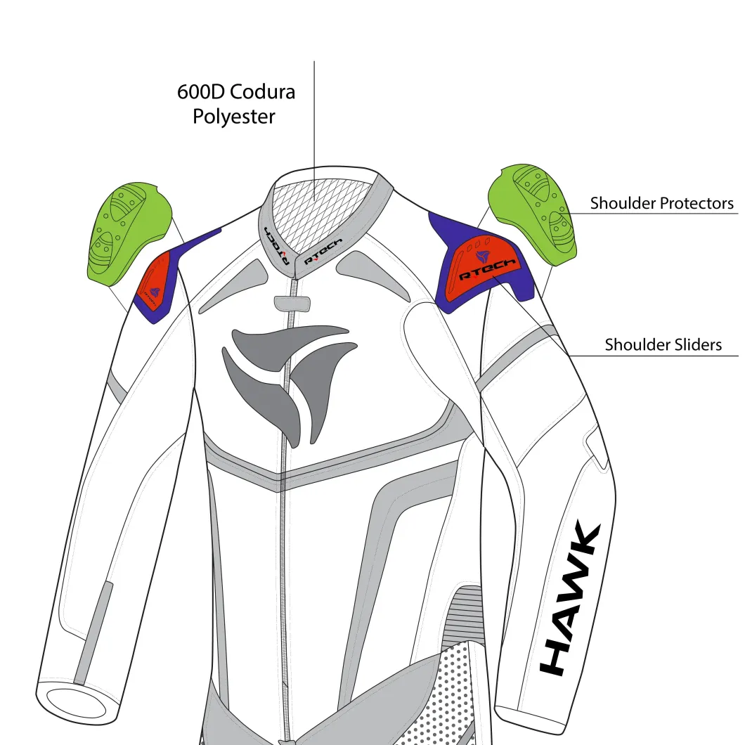 R-Tech Hawk 1 Pc Black White Green Red