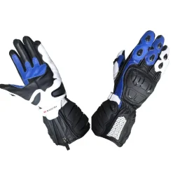 R-Tech Hawks Racing Leather Motorcycle Gloves Black/Blue