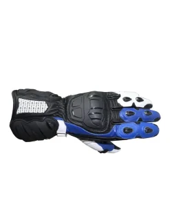 R-Tech Hawks Racing Leather Motorcycle Gloves Black/Blue