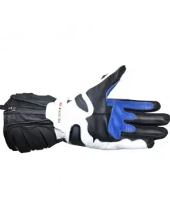 R-Tech Hawks Racing Leather Motorcycle Gloves Black/Blue