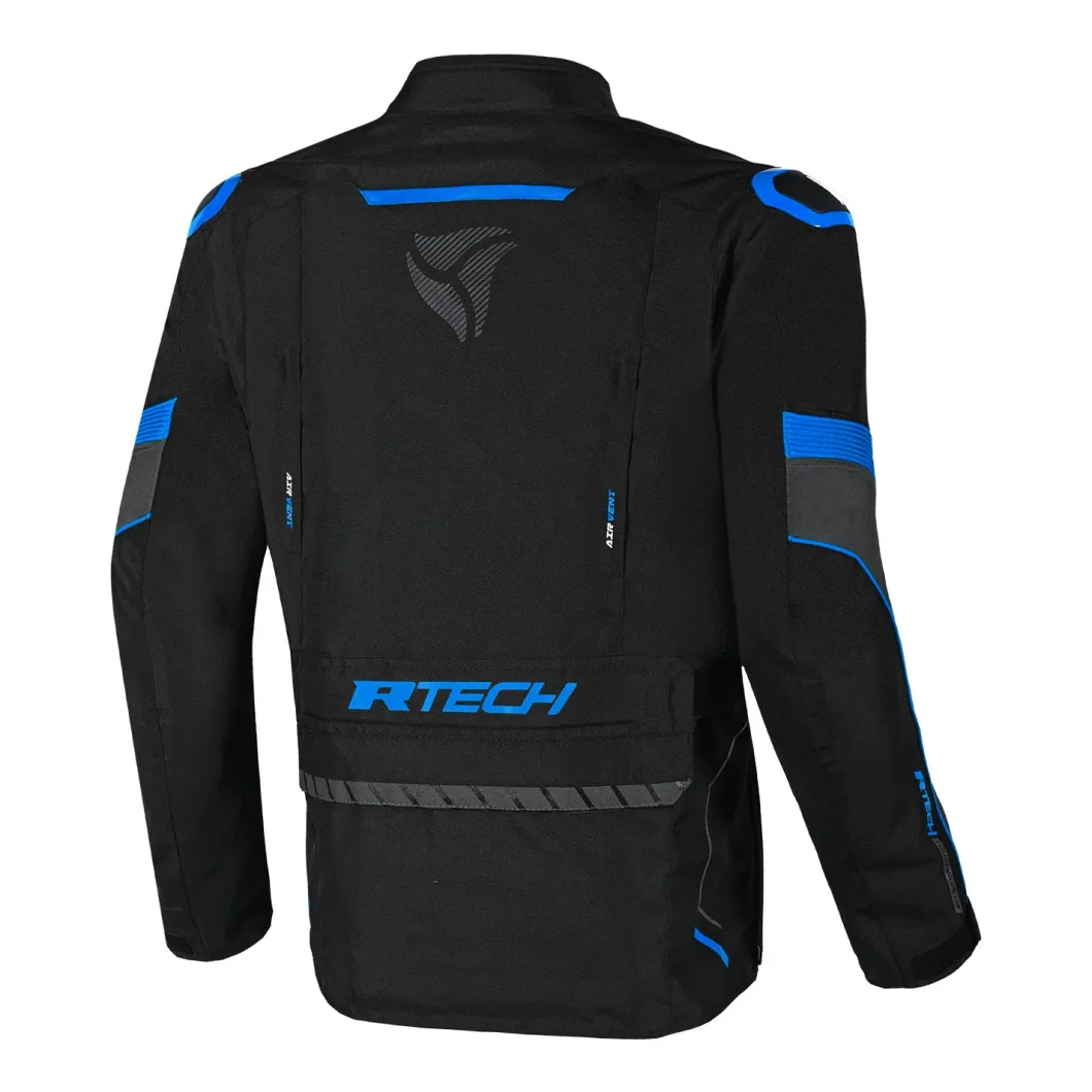 R-TECH KNIGHT RIDER GIACCA DI MOTO 3 IN 1 UOMO TESSUTO LUNGA NERO ANTRACITE BLU