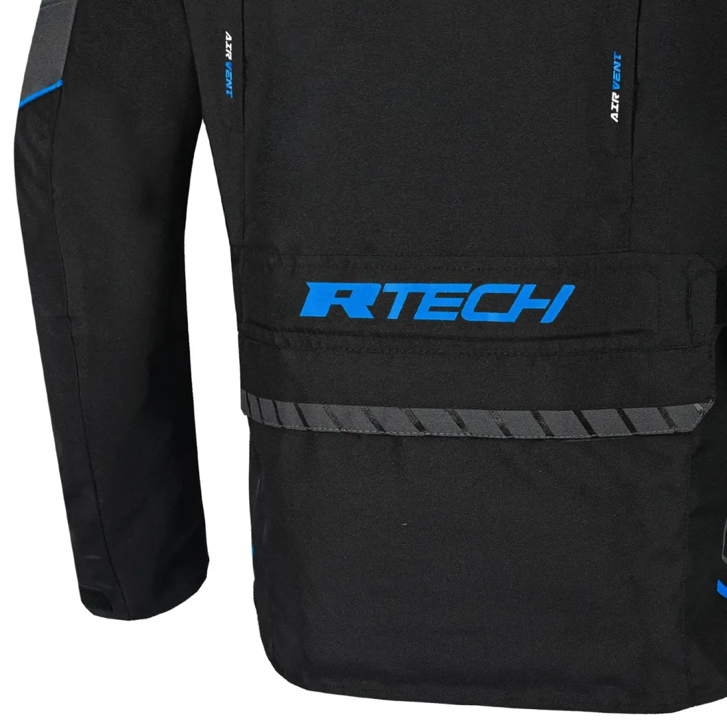 R-TECH KNIGHT RIDER GIACCA DI MOTO 3 IN 1 UOMO TESSUTO LUNGA NERO ANTRACITE BLU
