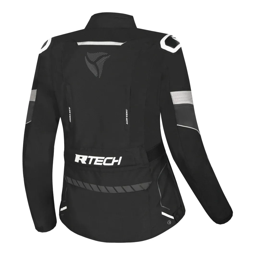 R-TECH KNIGHT RIDER GIACCA DI MOTO 3 IN 1 DONNA TESSUTO LUNGA NERO ANTRACITE BIANCO