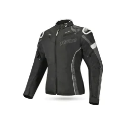 R-TECH KNIGHT RIDER GIACCA DI MOTO 3 IN 1 DONNA TESSUTO CORTA NERO ANTRACITE BIANCO