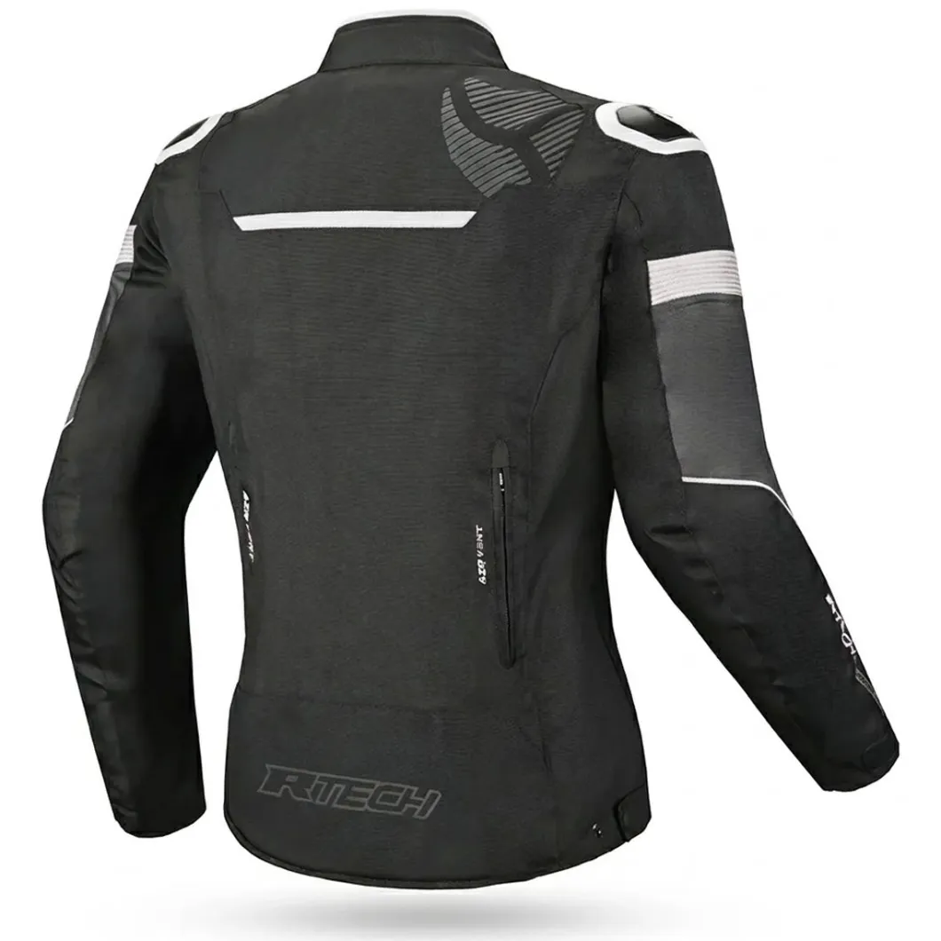 R-TECH KNIGHT RIDER GIACCA DI MOTO 3 IN 1 DONNA TESSUTO CORTA NERO ANTRACITE BIANCO