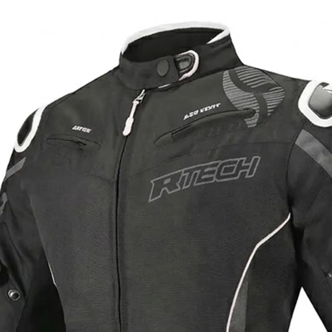 R-TECH KNIGHT RIDER GIACCA DI MOTO 3 IN 1 DONNA TESSUTO CORTA NERO ANTRACITE BIANCO