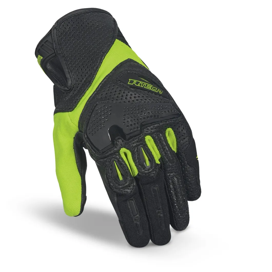 R-TECH KNIGHT RIDER GUANTI DI MOTO ESTIVI NERO GIALLO FLUO