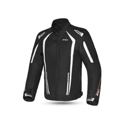 R-TECH Marshal Men's Black and White Textile Motorcycle Jacket