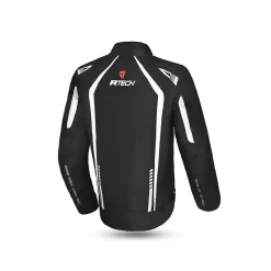 R-TECH Marshal Men's Black and White Textile Motorcycle Jacket