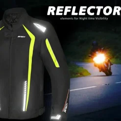 R-TECH Marshal Men's Black and White Textile Motorcycle Jacket