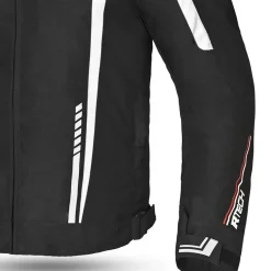 R-TECH Marshal Men's Black and White Textile Motorcycle Jacket