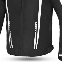 R-TECH Marshal Men's Black and White Textile Motorcycle Jacket