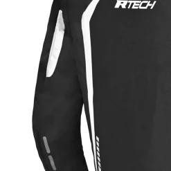 R-TECH Marshal Men's Black and White Textile Motorcycle Jacket