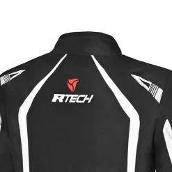 R-TECH Marshal Men's Black and White Textile Motorcycle Jacket