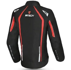 R-TECH MARSHAL WOMEN'S MOTORCYCLE JACKET IN BLACK AND RED FABRIC