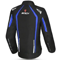 R-TECH MARSHAL WOMEN'S MOTORCYCLE JACKET IN BLACK AND BLUE FABRIC