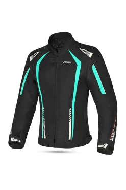 R-Tech Marshal Women's Motorcycle Jacket Black/Turquoise