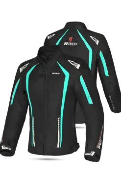 R-Tech Marshal Women's Motorcycle Jacket Black/Turquoise