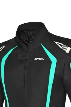 R-Tech Marshal Women's Motorcycle Jacket Black/Turquoise
