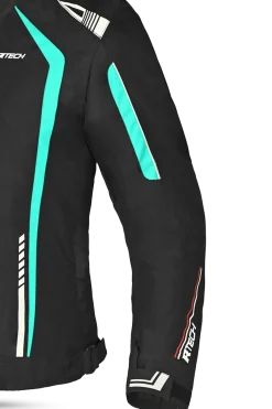 R-Tech Marshal Women's Motorcycle Jacket Black/Turquoise