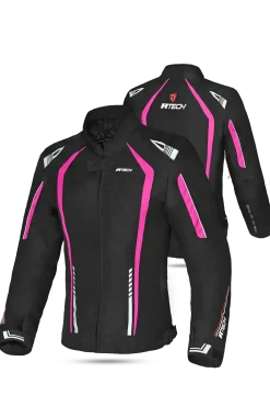 R-Tech Marshal Women's Motorcycle Jacket Black/Pink