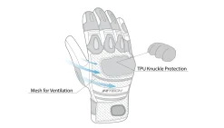 R-TECH - PIEL ROCCO Racing GLOVES Black/Amarillo Farina