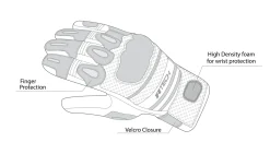 R-TECH - PIEL ROCCO Racing GLOVES Black/Amarillo Farina