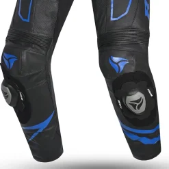 R-Tech rising Kangaroo Mix star Full-Leather Racing Motorcycle Suit Black/Blue