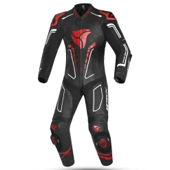 R-Tech rising Kangaroo Mix star Full-Leather Racing Motorcycle Suit Black/White and Red