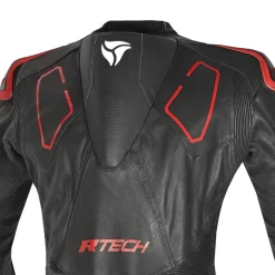 R-Tech rising Kangaroo Mix star Full-Leather Racing Motorcycle Suit Black/White and Red