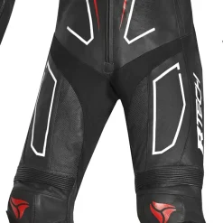 R-Tech rising Kangaroo Mix star Full-Leather Racing Motorcycle Suit Black/White and Red