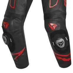 R-Tech rising Kangaroo Mix star Full-Leather Racing Motorcycle Suit Black/White and Red